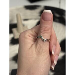 Native American Waldeck Johnson Sterling Silver Turquoise Onyx Coral Stack Ring